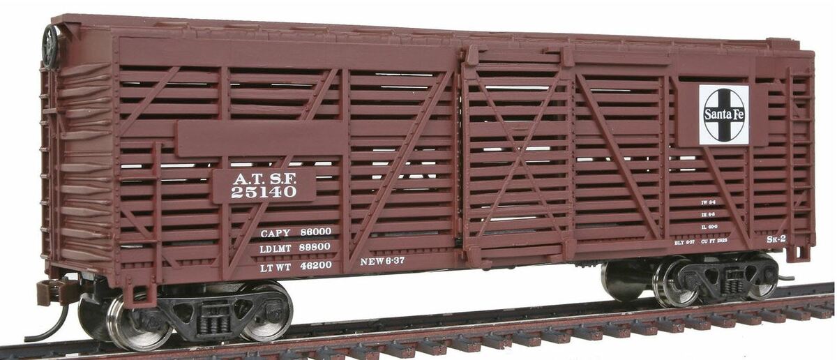 Walthers 931-1681 HO Atchison, Topeka & Santa Fe 40' Stock Car - Ready to Run