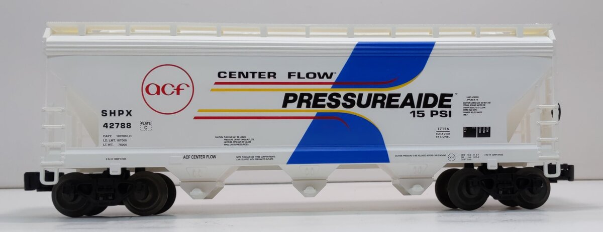 Lionel 6-17156 O Gauge ACF Pressureaide 3-Bay Pressure Hopper #42788