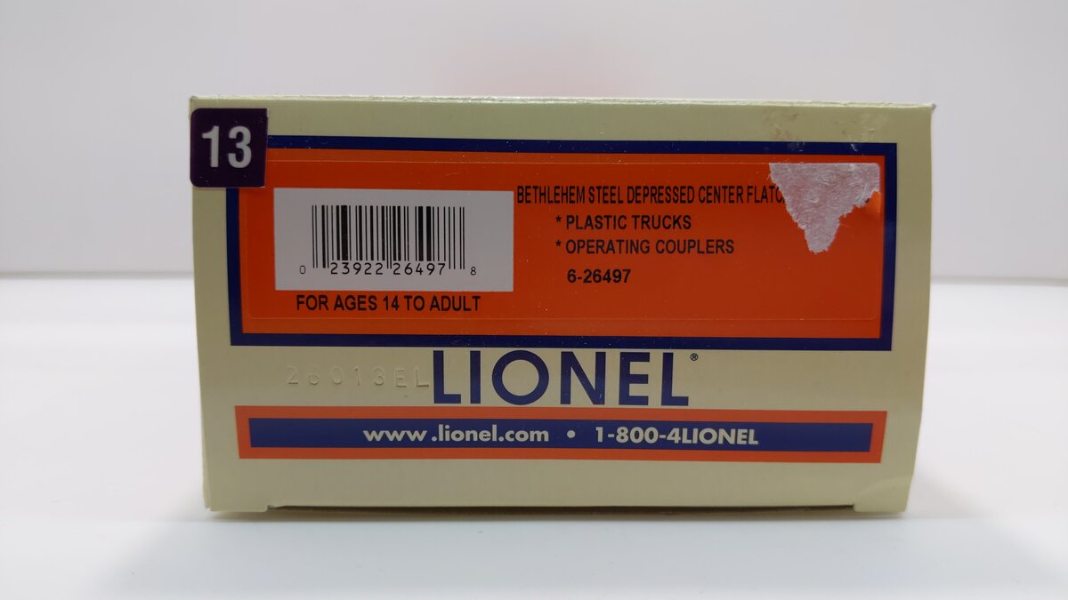 Lionel 6-26497 O Bethlehem Steel Depressed Flat w/Reels