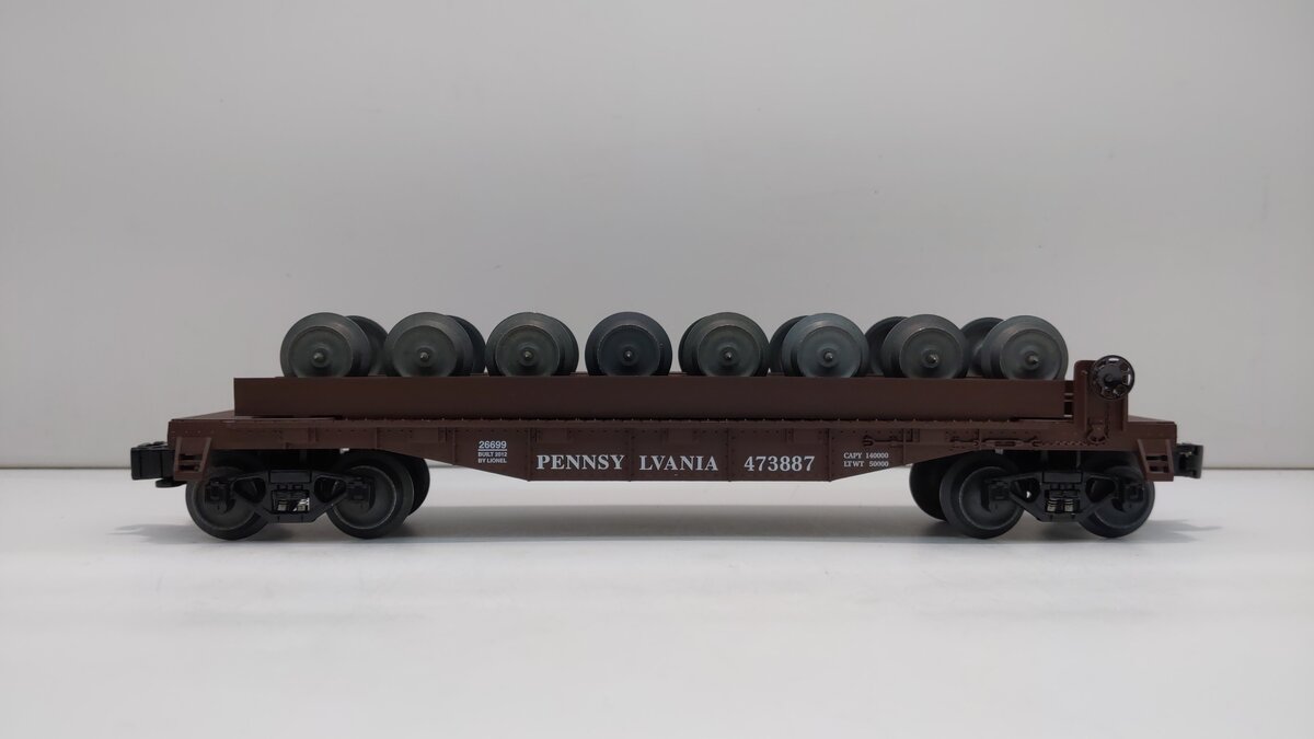 Lionel 6-26699 O Pennsylvania Flatcar with Wheel Load