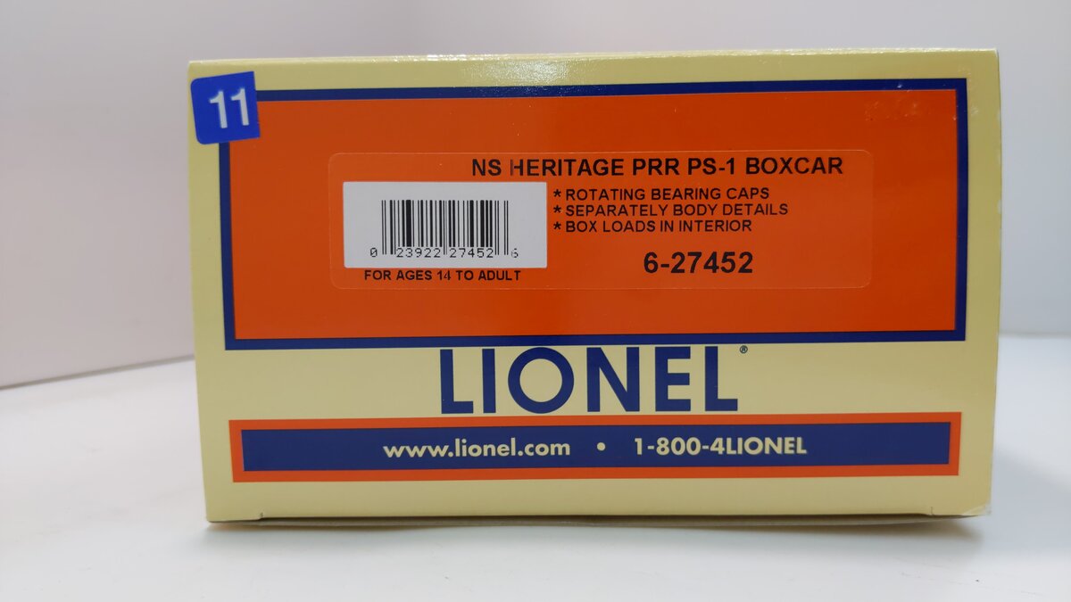 Lionel 6-27452 O Gauge Pennsylvania NS Heritage PS-1 Boxcar #45540