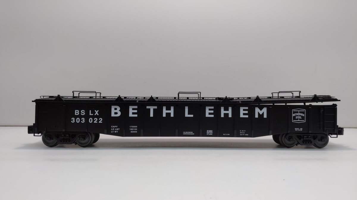Lionel 6-81892 O Bethlehem Steel 52' Gondola w/Covers #303022