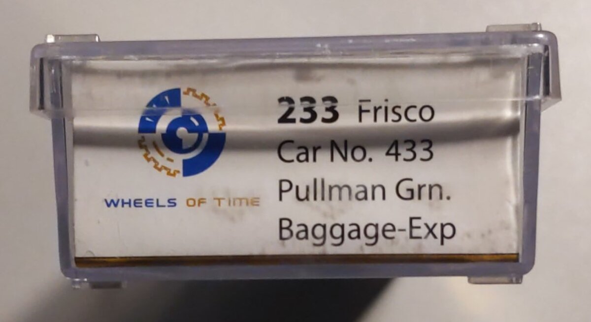 Wheels of Time 233 N Scale Frisco 70ft Arched Roof REA Baggage Car #433
