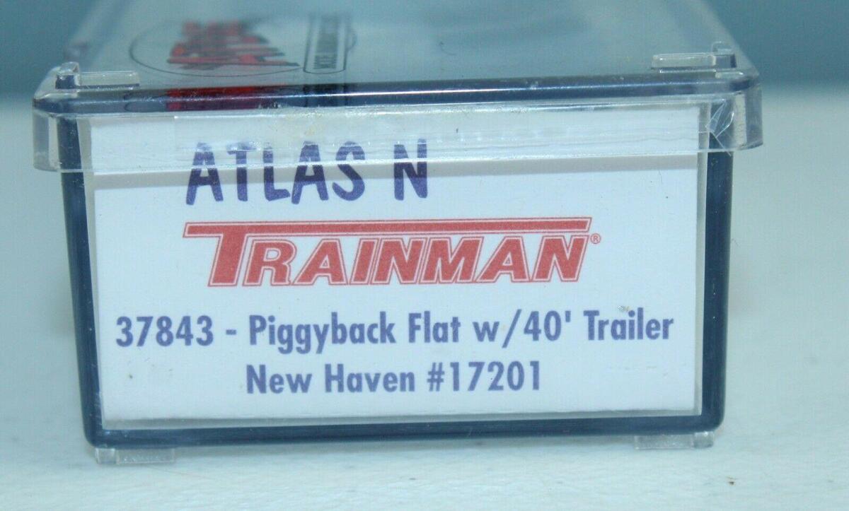 Atlas 37843 N Scale NH 50' Flatcar w/Trailer #17201