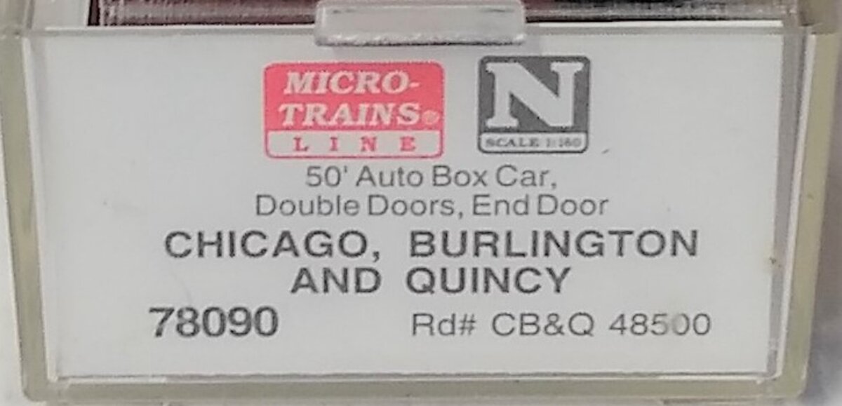 Micro-Trains 07800090 N Burlington Route 50' Double Side Door Auto Boxcar #48500