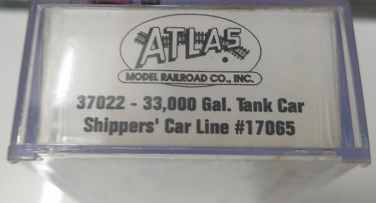 Atlas 37022 N Scale Shippers Car Line 33,000 Gallon Tank Car #17065