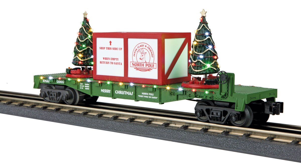 MTH 30-76684 O Christmas Flatcar with Lighted Christmas Trees