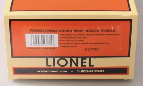 Lionel 6-17736 O Gauge Pennsylvania Railroad Round Roof Boxcar #60516