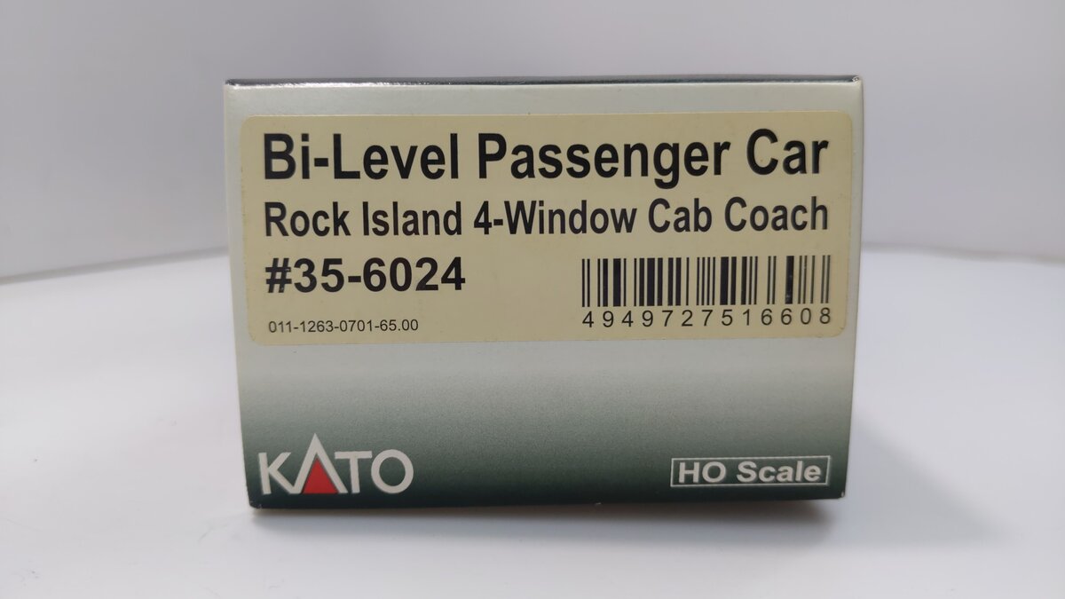 Kato 35-6024A HO Rock Island Bi-Level 4 Window Cab/Coach #CC116
