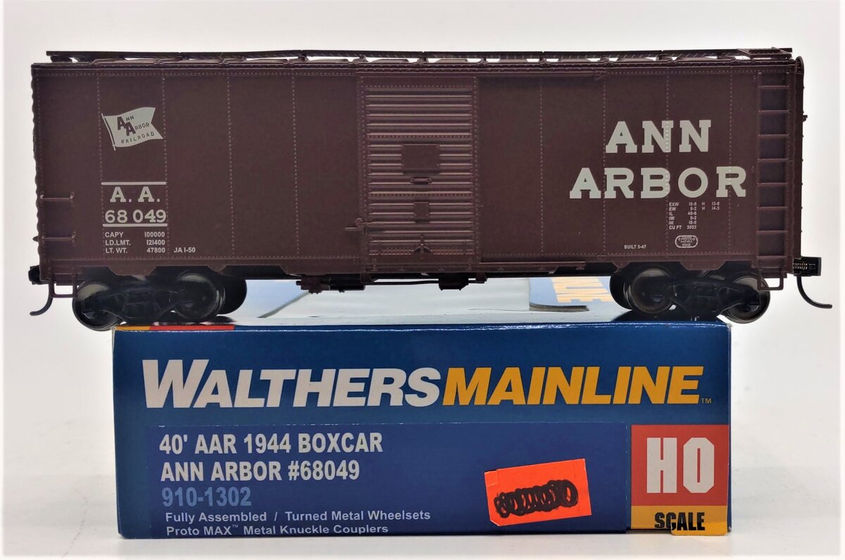 Walthers 910-1302 HO Ann Arbor 40' AAR 1944 Boxcar - Ready to Run #68049