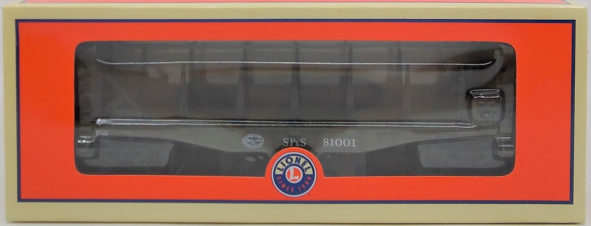 Lionel 6-81001 O Gauge SP&S Flatcar With Bulkheads & Stakes
