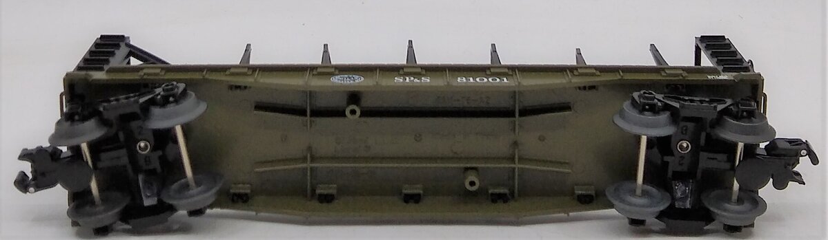 Lionel 6-81001 O Gauge SP&S Flatcar With Bulkheads & Stakes