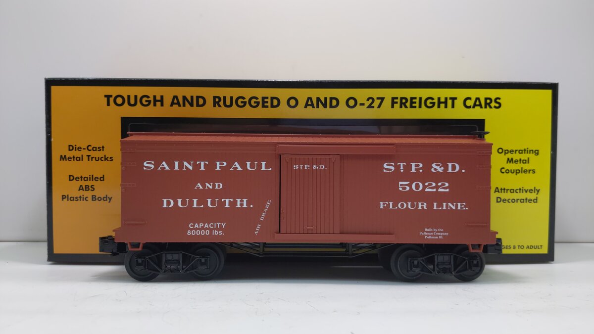 MTH 30-74468 O Gauge Saint Paul & Duluth 34’ Box Car - 19th Century