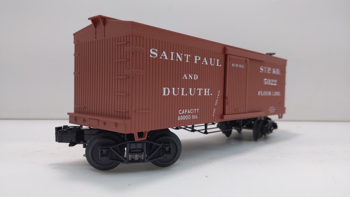 MTH 30-74468 O Gauge Saint Paul & Duluth 34’ Box Car - 19th Century
