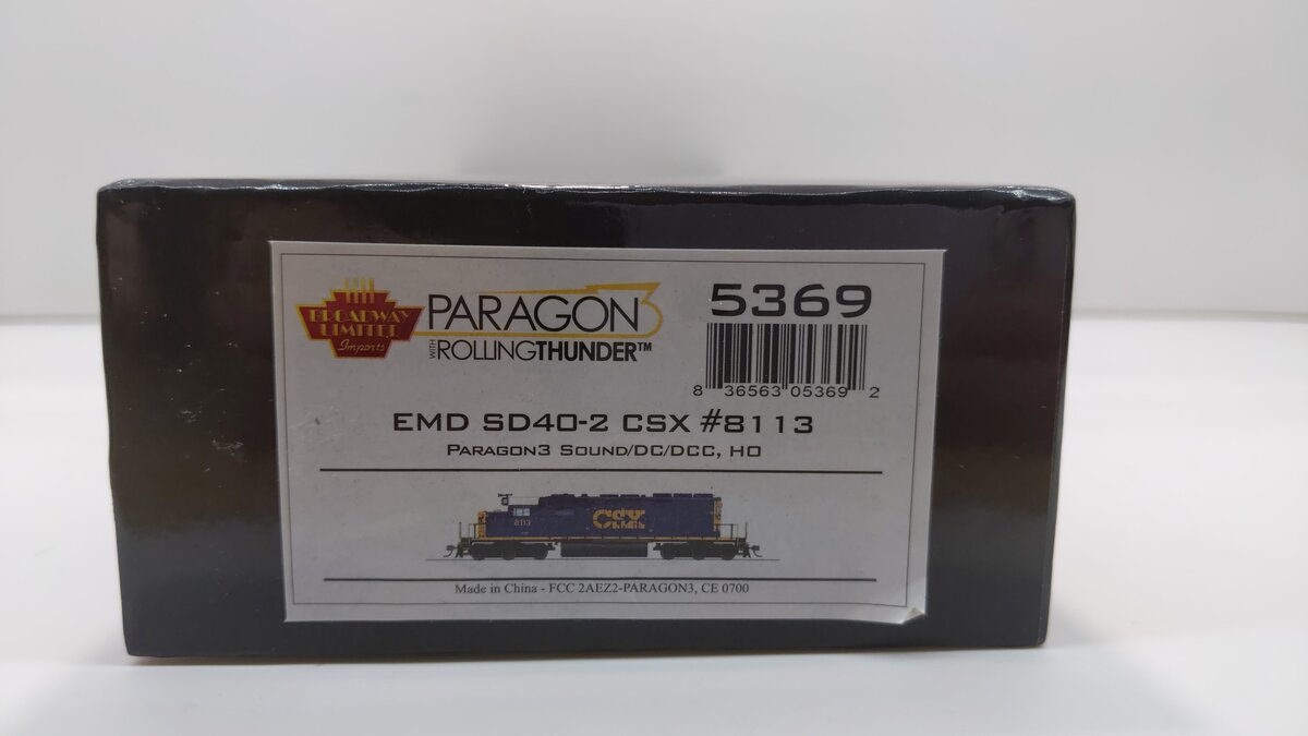 Broadway Limited 5369 HO CSX EMD SD40-2 Diesel Locomotive #8113 w/ DCC & Sound
