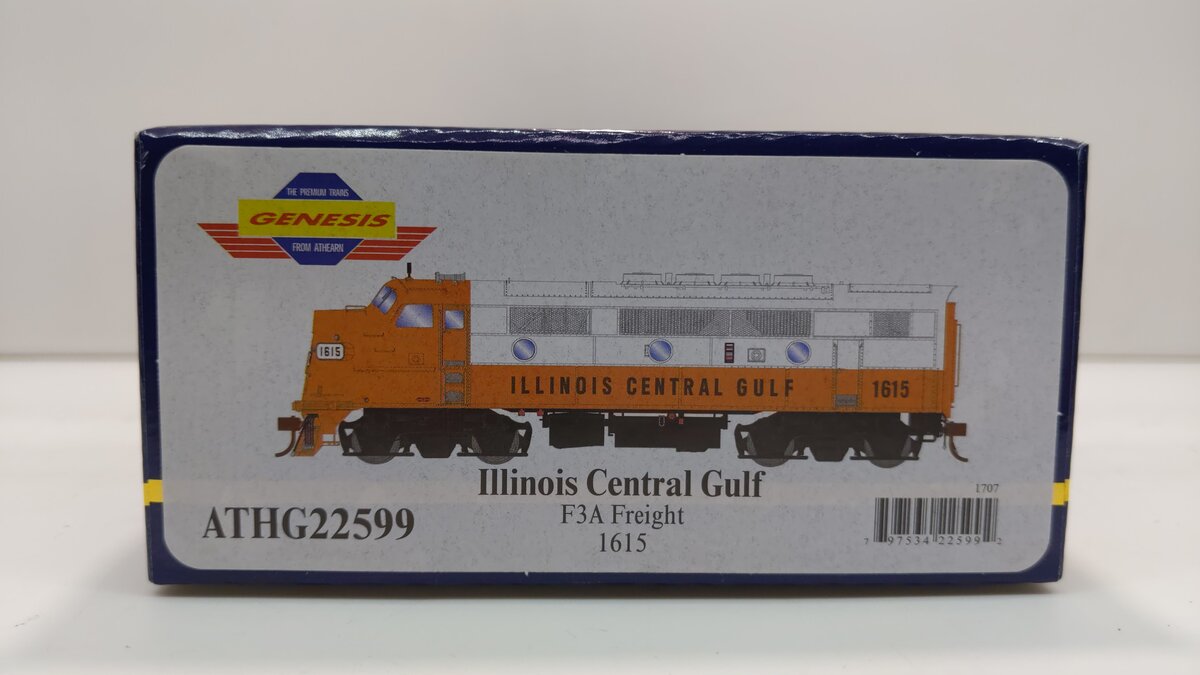 Athearn G22599 HO Illinois Central Railroad/Freight F3A Diesel Locomotive #1615