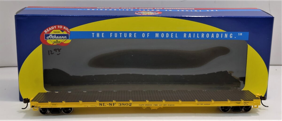 Athearn 92675 HO Frisco 60' Ready-to-Run Flat Car #3802