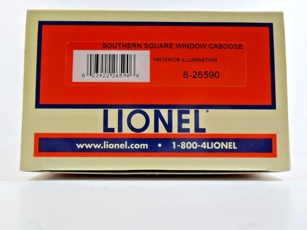 Lionel 6-26590 O Gauge Southern Illuminated Square Window Caboose