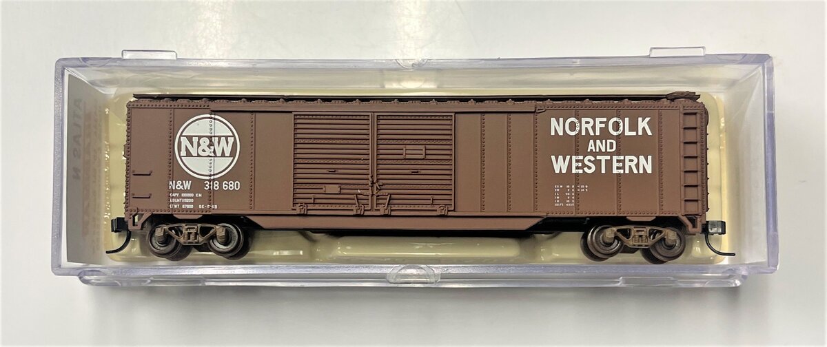 Atlas 36434 N Scale Norfolk & Western 50' Double Door Boxcar #318680