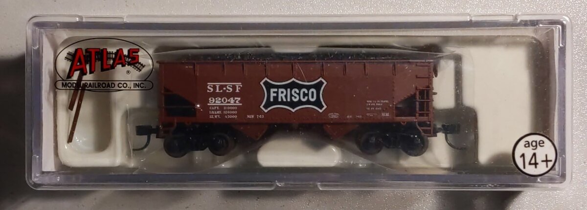 Atlas 40820 N Scale Frisco 2-Bay Offset Side Hopper #92047