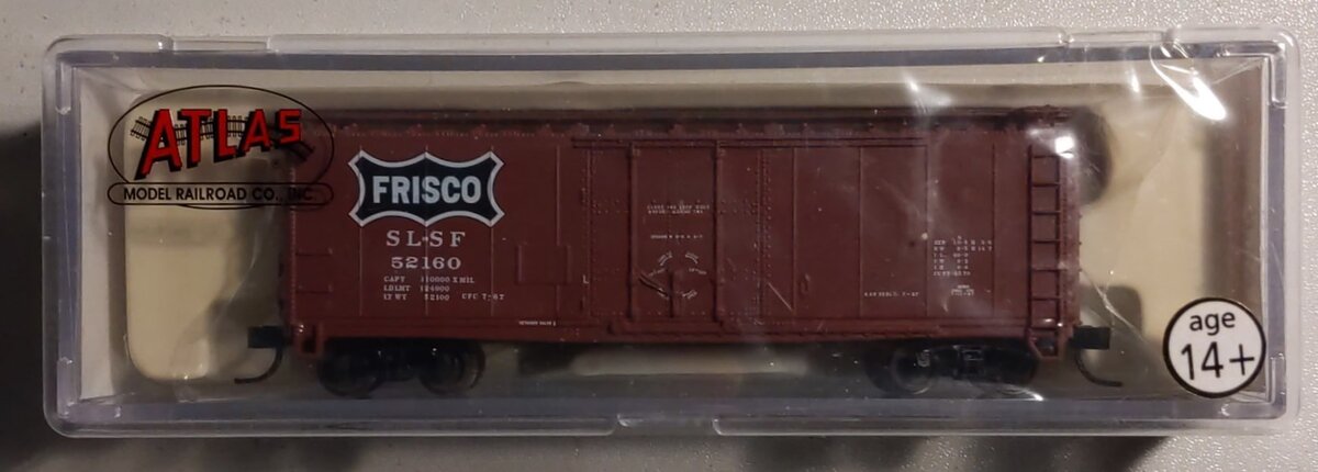 Atlas 33311 N Scale Frisco 40' Plug Door Boxcar #52160
