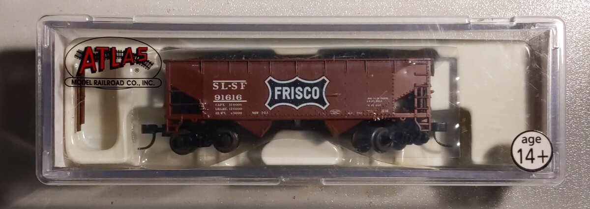 Atlas 40819 N Scale Frisco 2-Bay Offset Side Hopper #91616