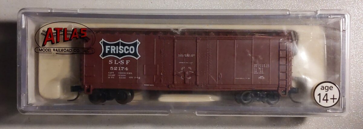Atlas 33312 N Scale Frisco 40 Plug Door Boxcar #52174