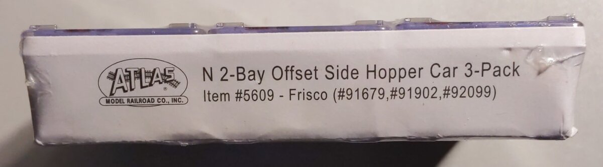 Atlas 5609 N Scale Frisco 2-Bay Offset Hopper Cars (Set of 3)