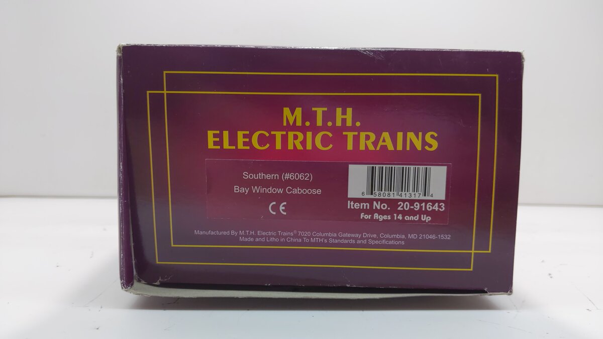 MTH 20-91643 O Southern Premier Bay Window Caboose #6062