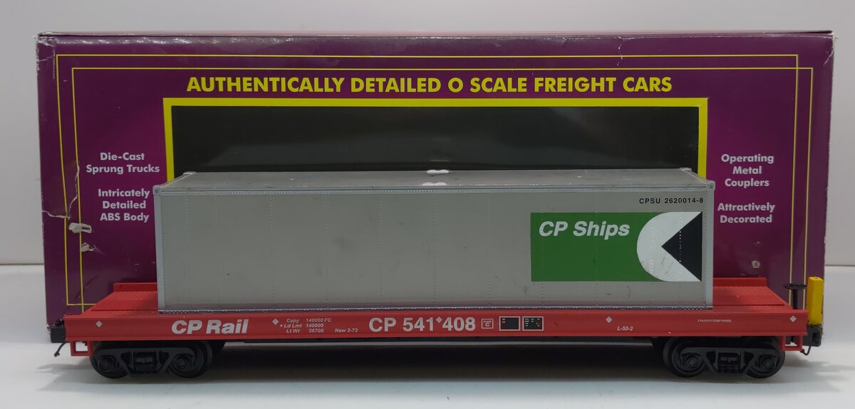 MTH 20-98986 O CP Rail Flatcar w/40' Container
