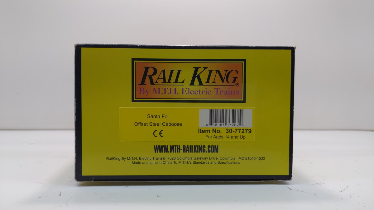 MTH 30-77279 O Santa Fe RailKing Offset-Cupola Steel Caboose Car #2164