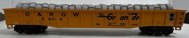 MTH 20-98813 O Gauge D&RGW Gondola #56318 with Coiled Wire Load