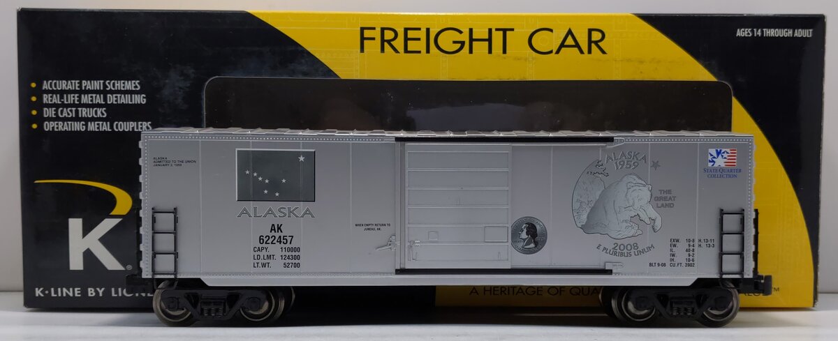 Lionel 6-22457 O Alaska State Quarter Boxcar Bank