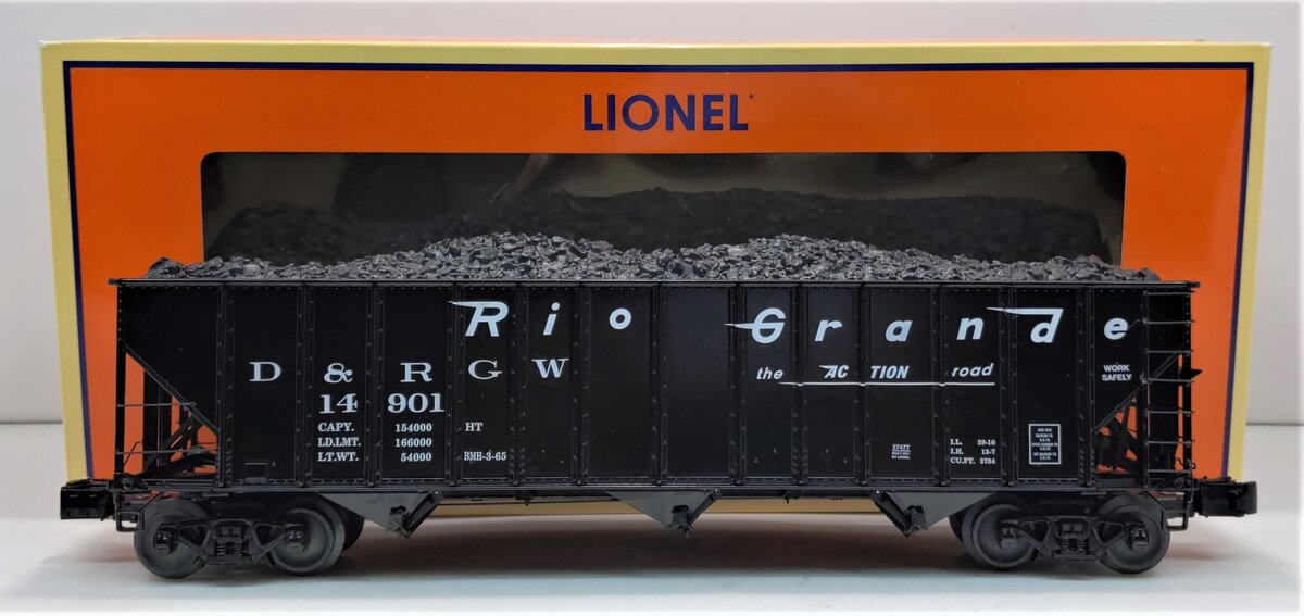 Lionel 6-27477 O Gauge Rio Grande 3-Bay Open Hopper