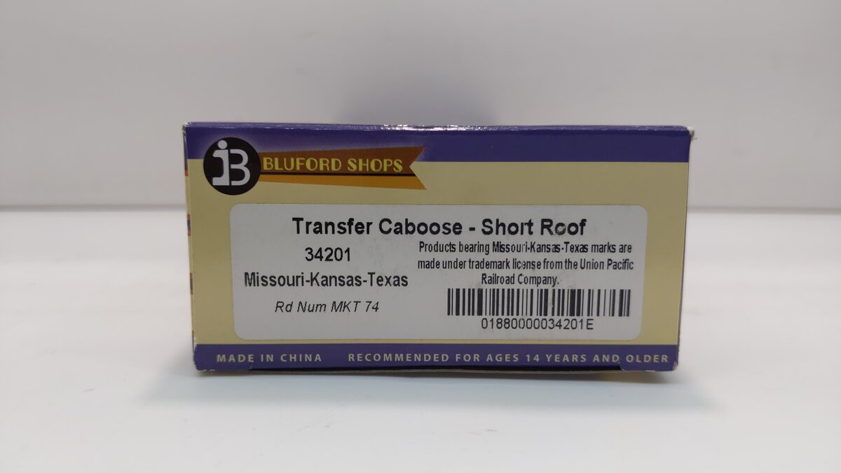 Bluford Shops 34201 HO Scale MKT Transfer Caboose W/ Short Roof #74
