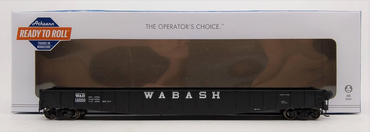 Athearn 15580 HO Wabash 65' Mill Gondola #12020 Ready-To-Run