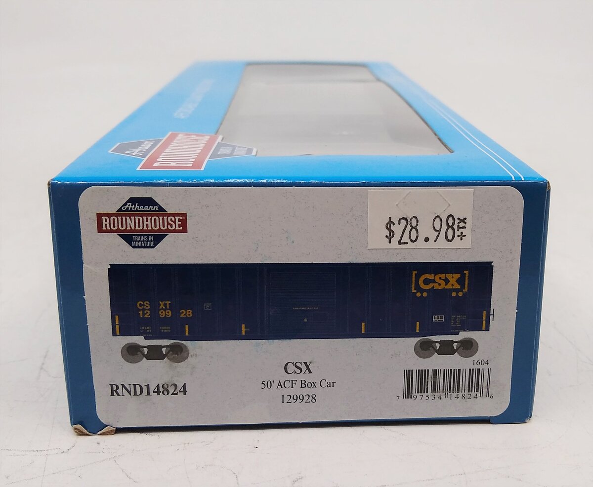 Roundhouse 14824 HO CSX 50' ACF Outside Post Box Car #129928