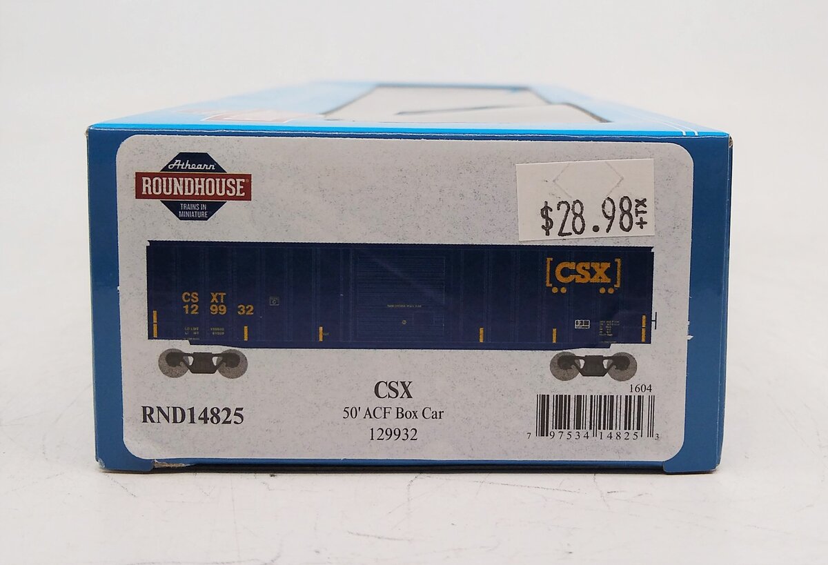 Roundhouse 14825 HO CSX 50' ACF Outside Post Box Car #129932