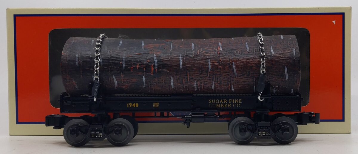 Lionel 6-27860 O Gauge Sugar Pine Lumber Skeleton Car #1749 with Log