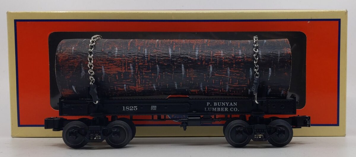 Lionel 6-27835 O Gauge P.Bunyan Lumber Co. Skeleton Log Car #1825