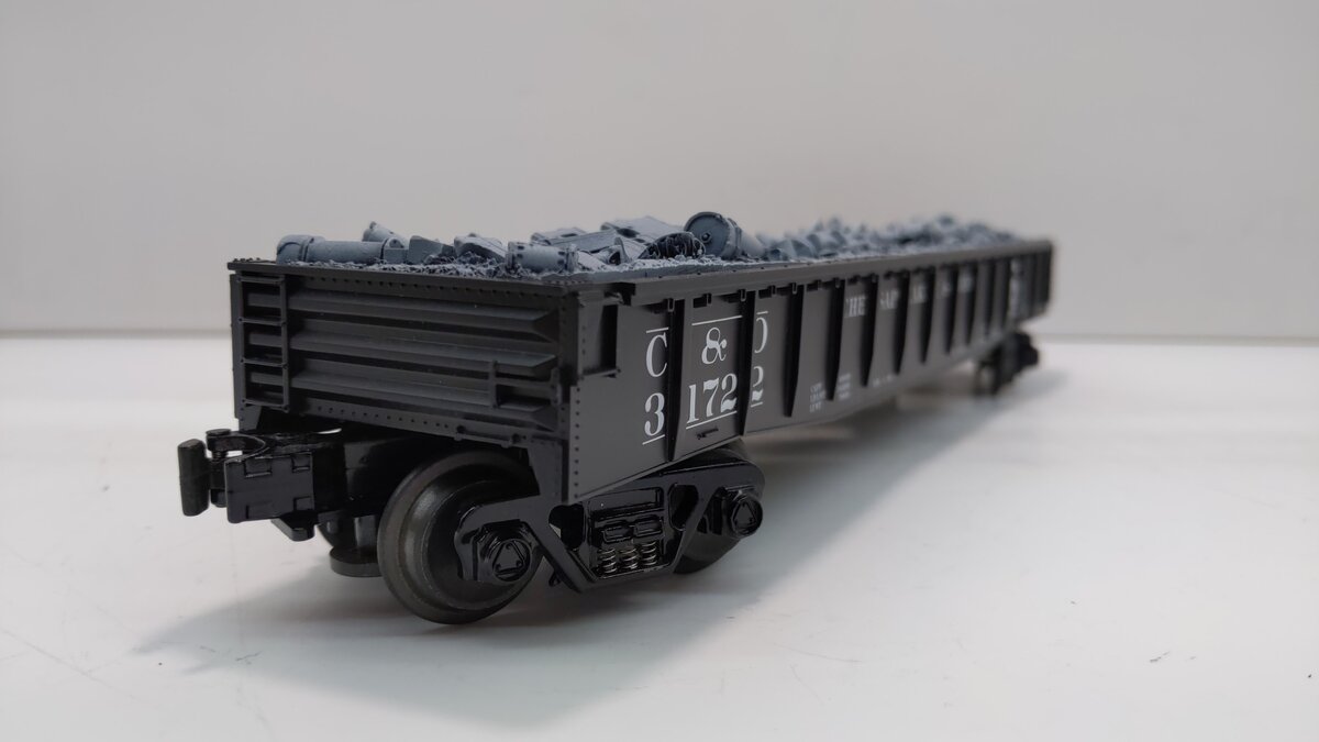 MTH 30-7214 O Gauge Chesapeake & Ohio Gondola w/ Scrap Load #31722