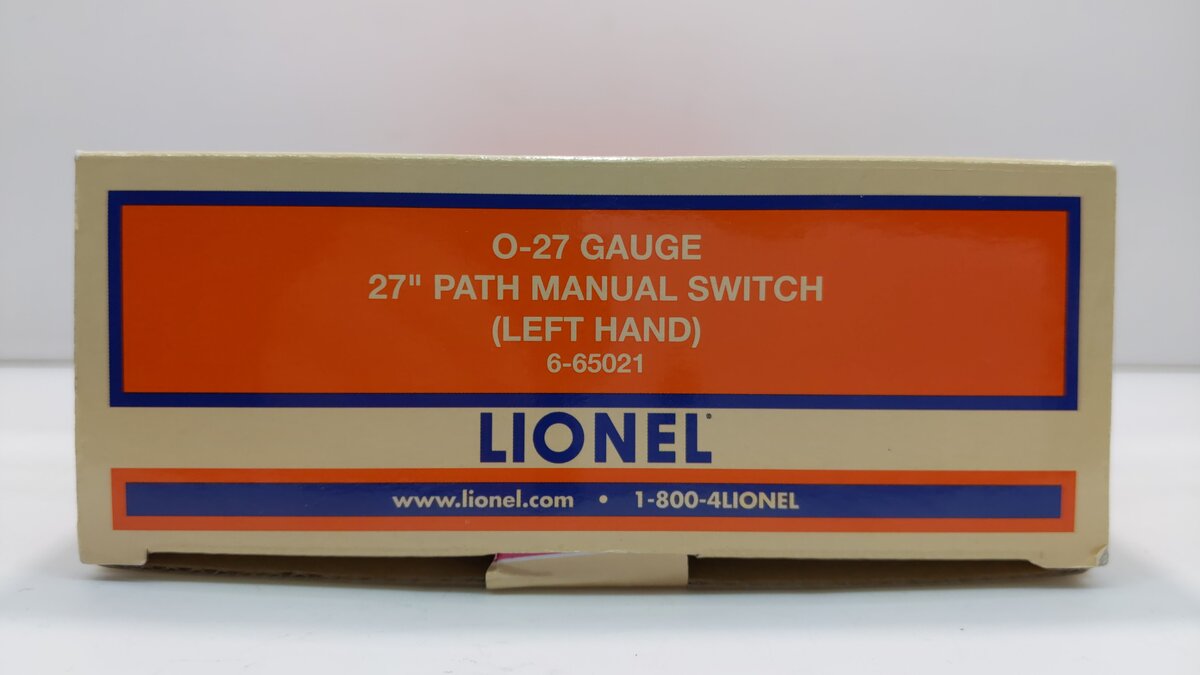 Lionel 6-65021 O 27" Left Hand Manual Switch Turnout