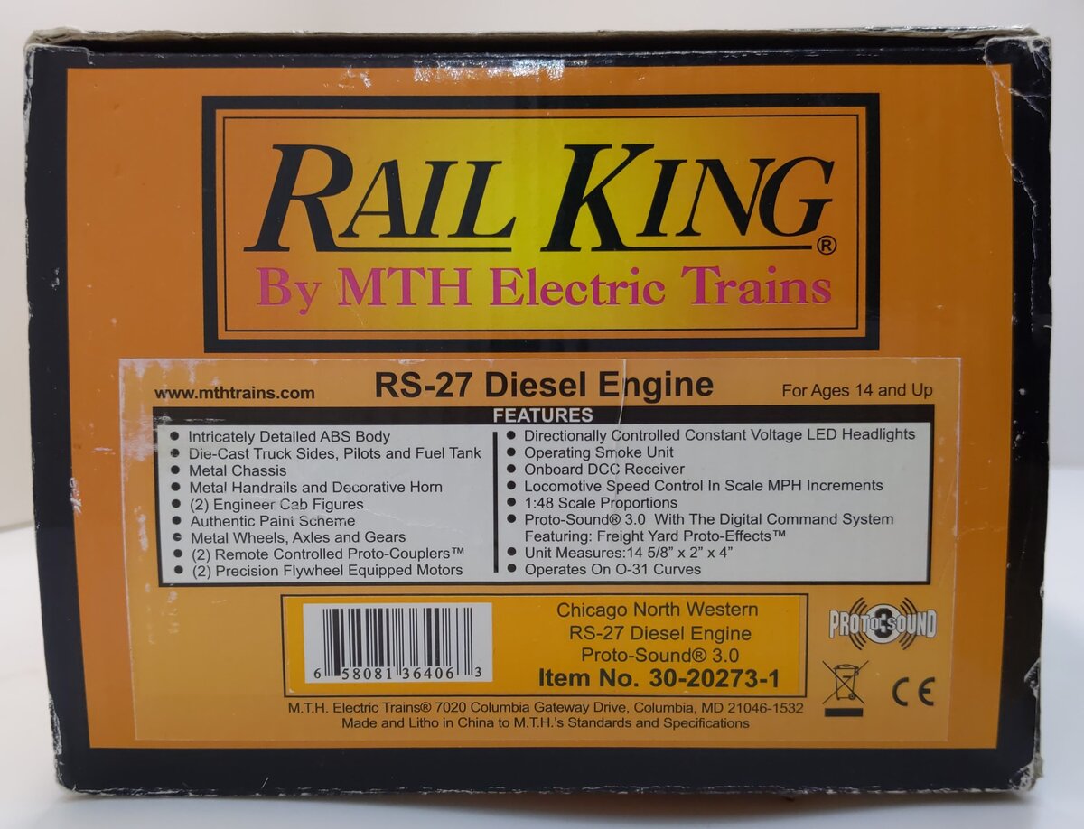 MTH 30-20273-1 CNW RS-27 Diesel Engine w/ Proto-Sound 3.0 #901