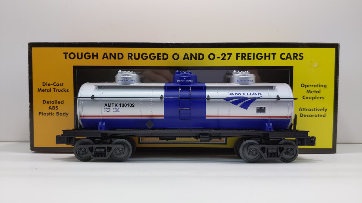 MTH 30-73349 O Gauge Amtrak 3-Dome Tank Car #100102