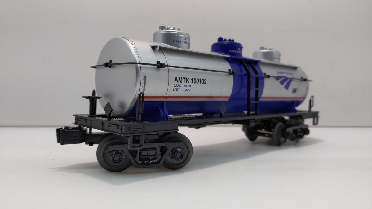 MTH 30-73349 O Gauge Amtrak 3-Dome Tank Car #100102
