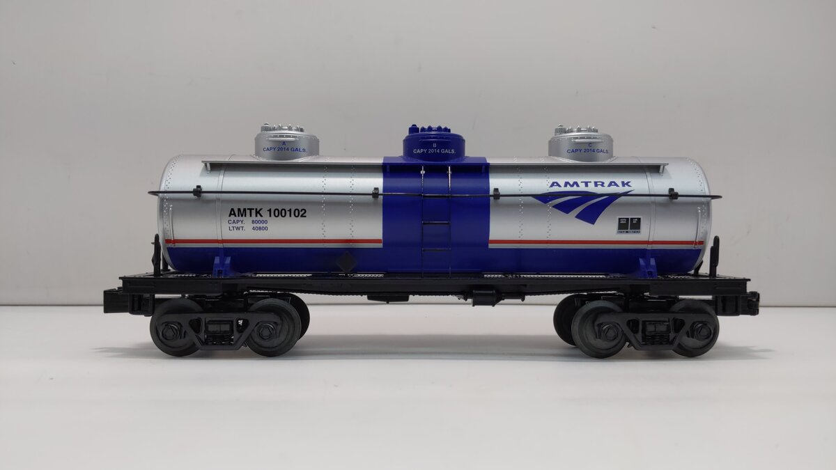MTH 30-73349 O Gauge Amtrak 3-Dome Tank Car #100102
