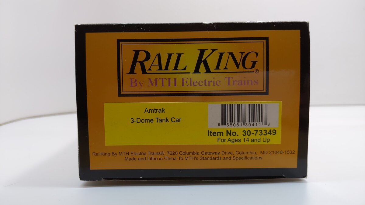 MTH 30-73349 O Gauge Amtrak 3-Dome Tank Car #100102