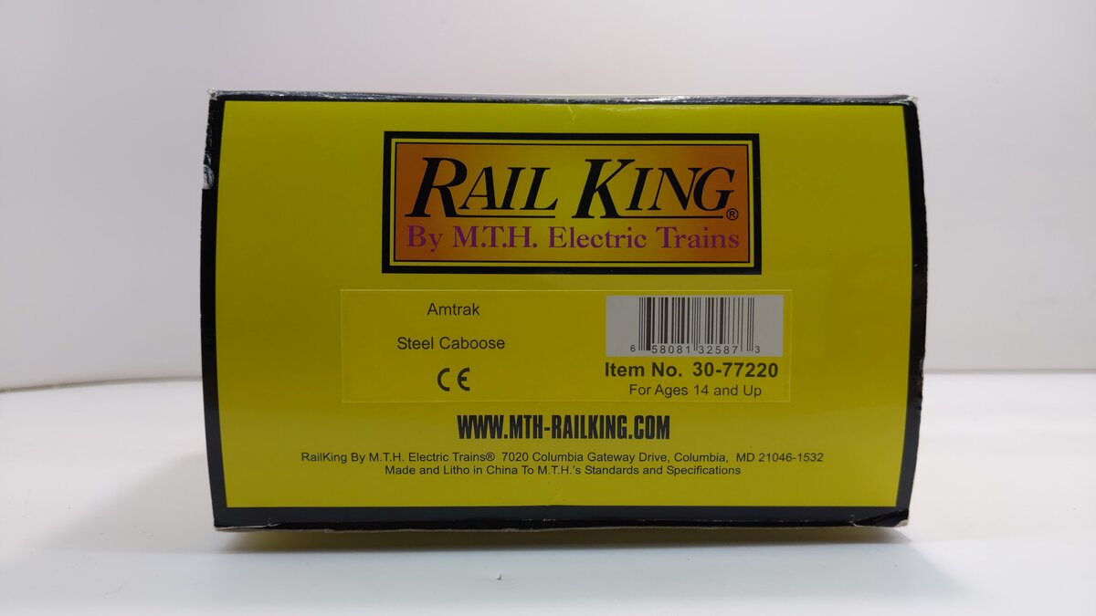 MTH 30-77220 O Amtrak RailKing Offset Steel Caboose Car #14027