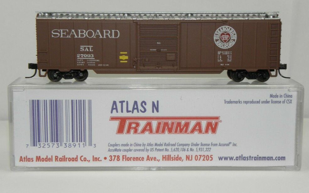 Atlas 38911 N Scale Seaboard Air Line 50' Single Door Boxcar #27093