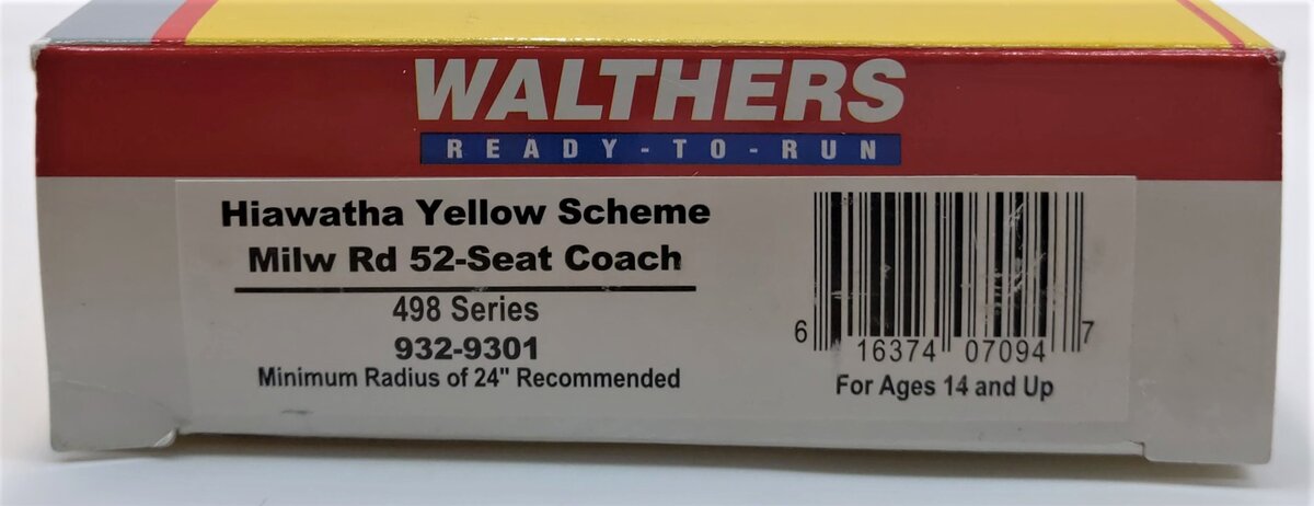 Walthers 932-9301 HO Scale Milwaukee Road 52-Seat Passenger Coach